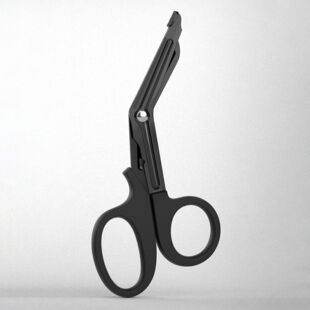 纱布剪帆布挂剪户外弯头安全剪发黑涂层15cm18.5cm锯齿耐用敷料剪