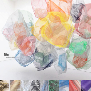 彩色可塑性金属云雾网钢丝网造型硬纱diy婚庆材料背景设计师面料