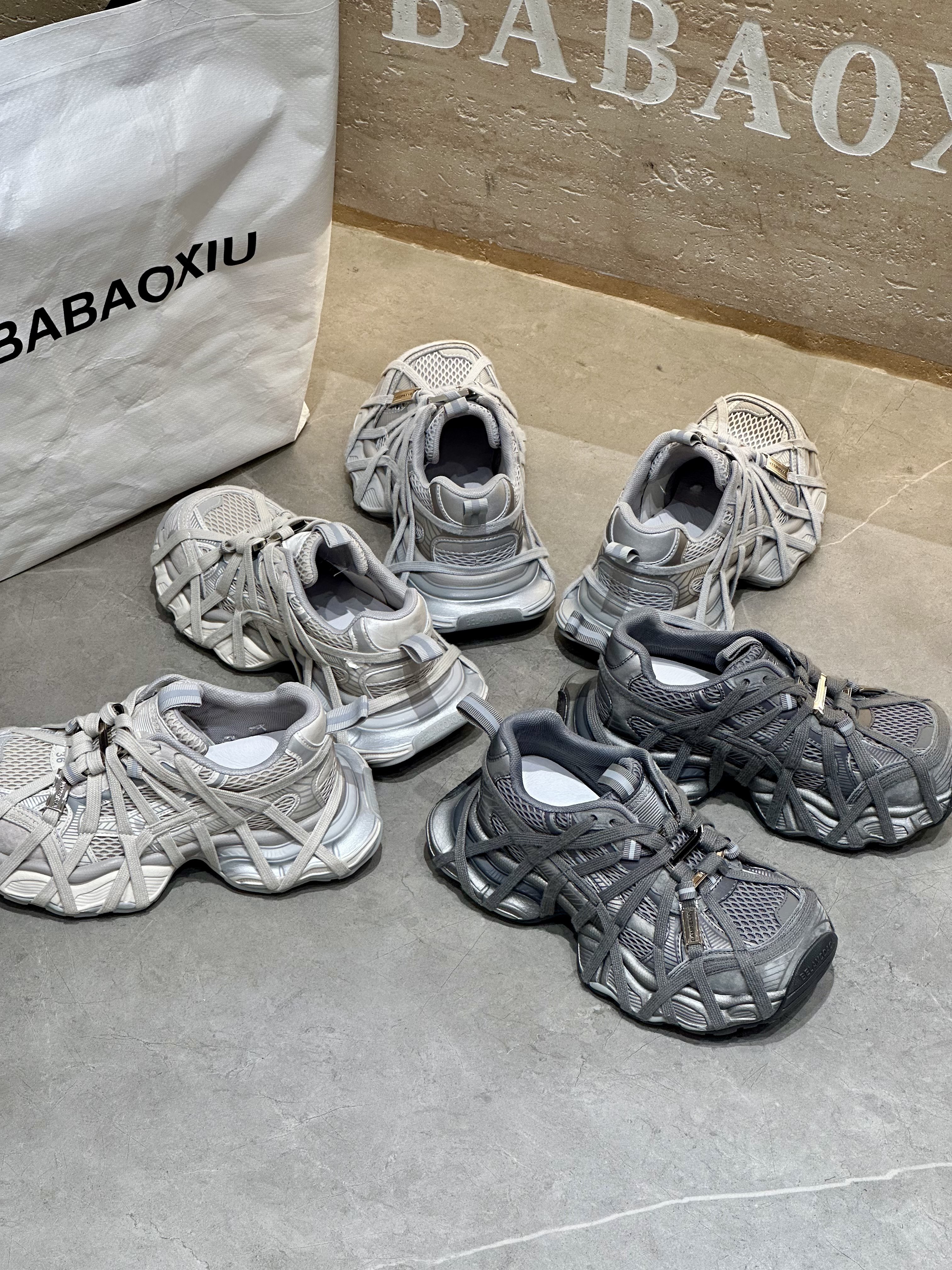 巴宝秀2026春季新款真皮松糕厚底八爪鱼个性老爹鞋女款休闲运动鞋,女鞋,老爹鞋,淘宝优惠券,粉丝福利购,淘宝优惠卷