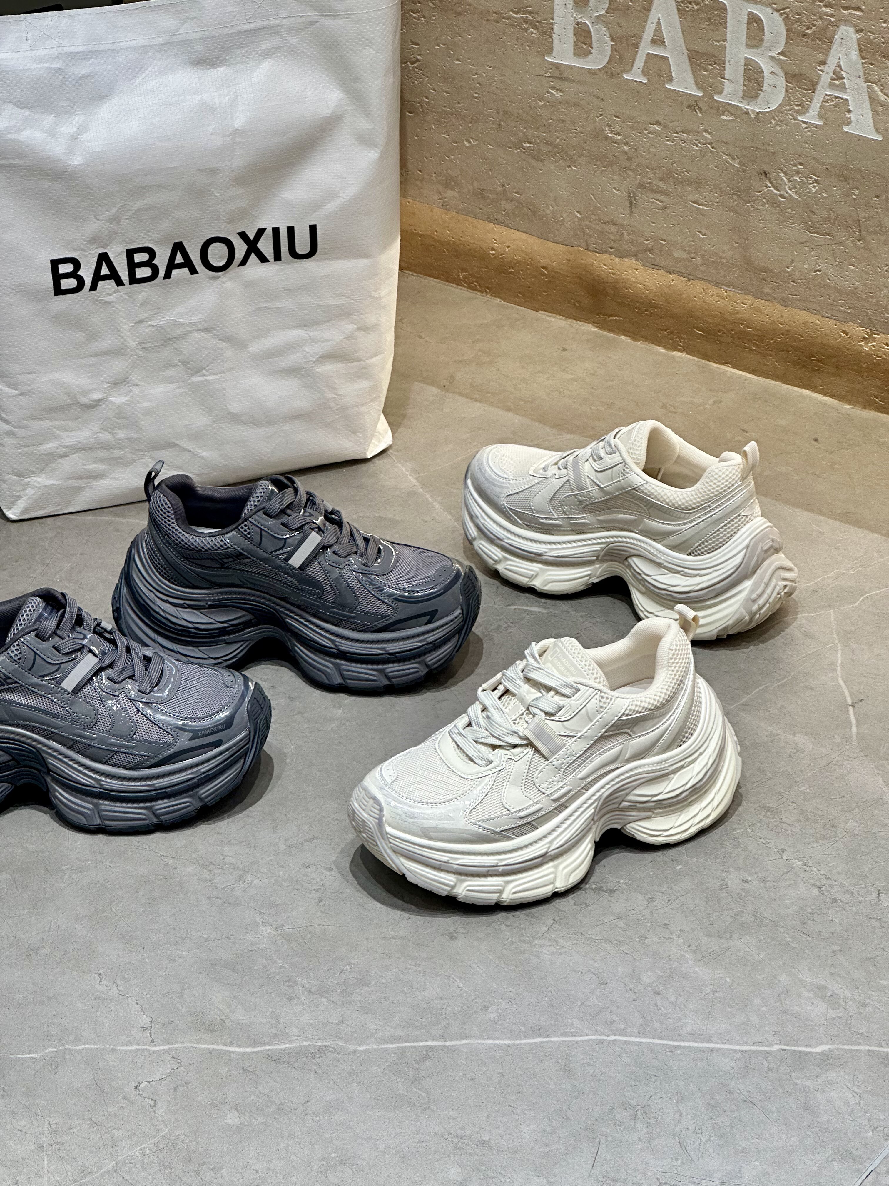 巴宝秀春季新款增高老爹鞋女款