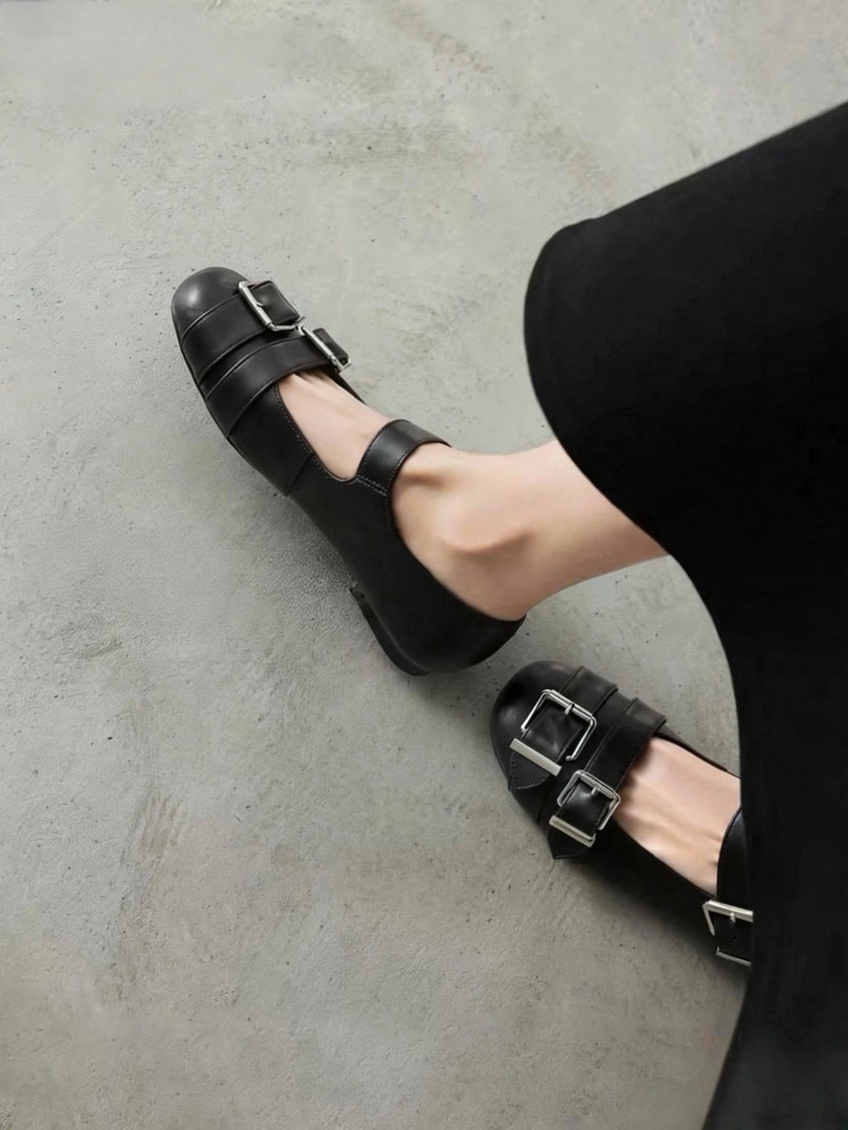 苏与2026春夏新款真皮圆头平底女单鞋瓢鞋玛丽珍鞋皮带扣浅口通勤,女鞋,玛丽珍鞋,淘宝优惠券,粉丝福利购,淘宝优惠卷