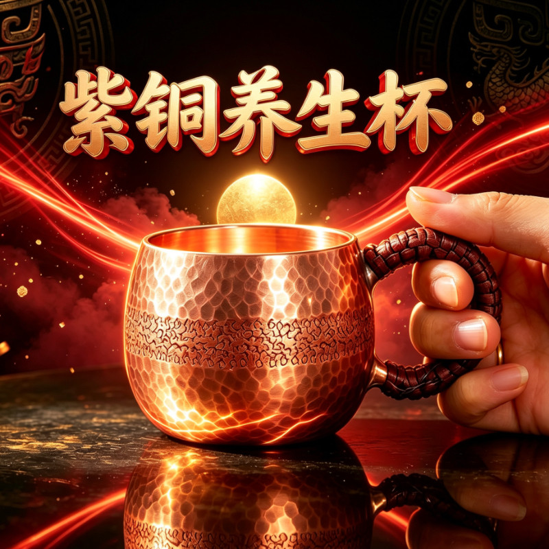 纯紫铜茶杯锤纹品茗杯主人杯迷你小茶杯高档喝茶单杯茶盏功夫茶具