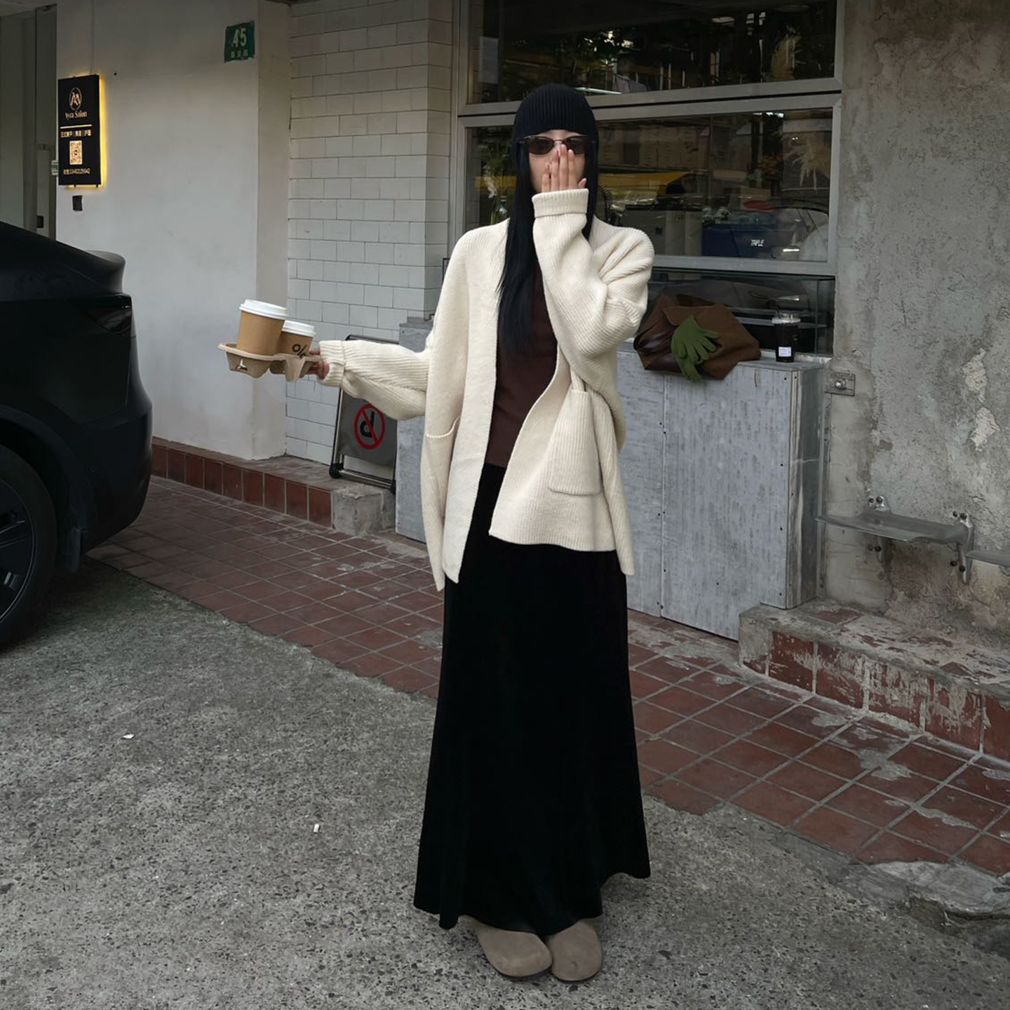 PURITYYH简约休闲冬季加绒加厚半裙显瘦遮胯金丝绒半身裙鱼尾长裙