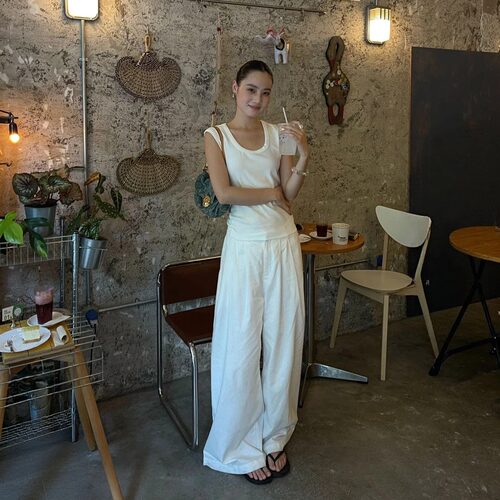 PURITY YR小众简约韩系宽松气质夏棉麻巨显瘦高级休闲长裤阔腿裤