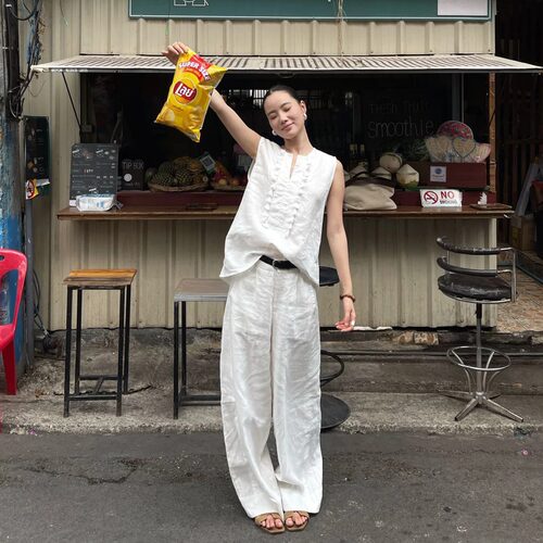 PURITY YR小众简约韩系宽松气质夏亚麻巨显瘦高级休闲长裤阔腿裤