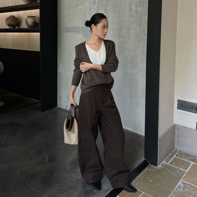 PURITY YH极简2025秋冬休闲阔腿裤女高腰垂感宽松时尚拖地直筒裤