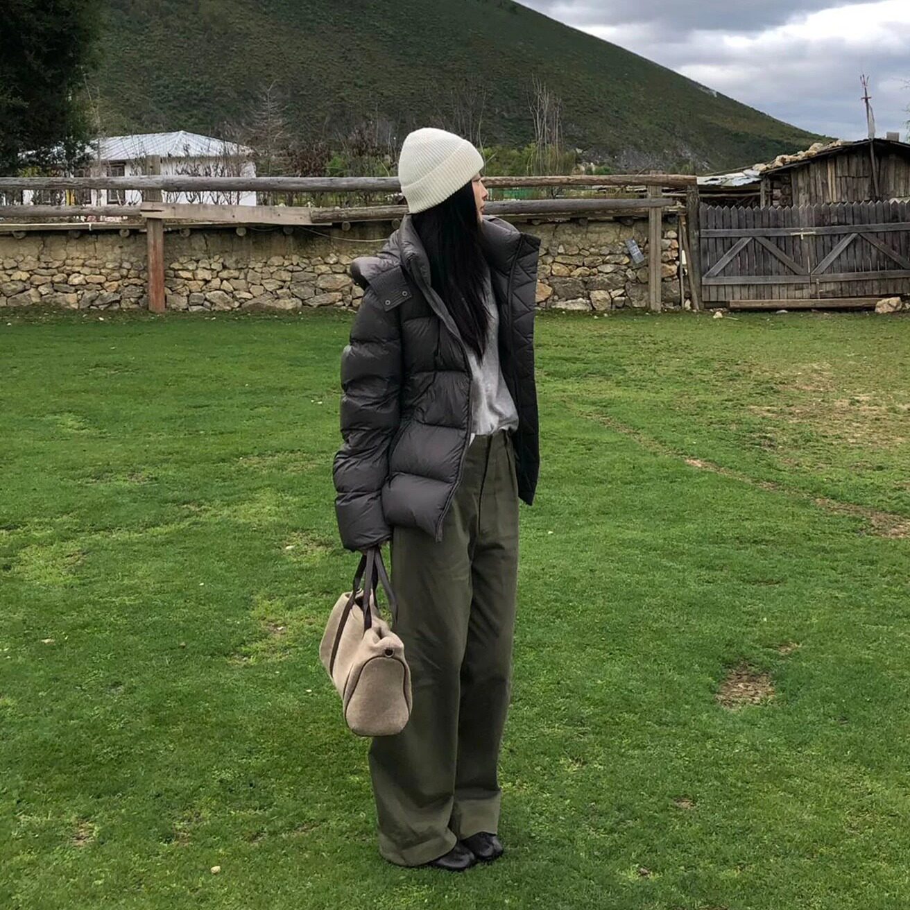 PURITY YR极简订制棉宽松百搭气质巨显瘦高级休闲长裤阔腿裤女秋