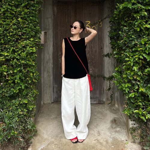 PURITY YR小众简约韩系宽松气质夏亚麻巨显瘦高级休闲长裤阔腿裤
