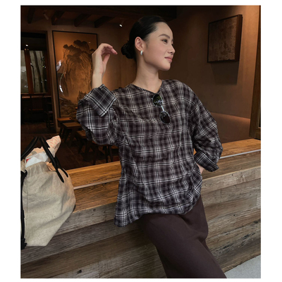 PURITYYH小众韩系衬衫洋气早秋女简约灯笼袖休闲长袖防晒小衫上衣