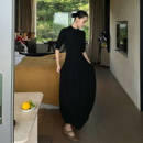 显瘦 花苞连衣裙小众气质羊毛裙收腰长裙修身 PURITYYH韩版 针织长款