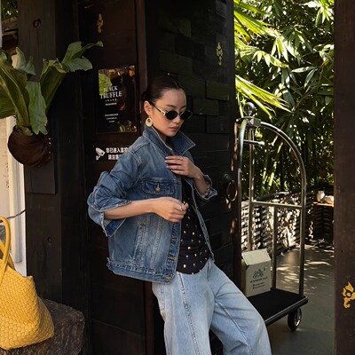 PURITY YH小众极简通勤简约宽松时尚女牛仔外套休闲时髦复古上衣