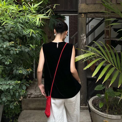 PURITY YR简约设计款气质仿真丝宽松无袖背心薄款上衣女夏