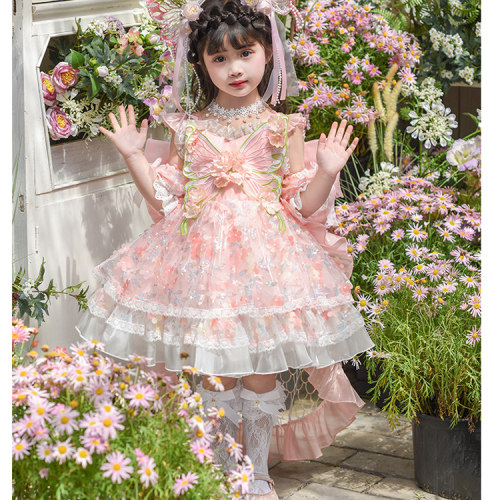 蝴蝶仙子女童洛丽塔公主生日礼服
