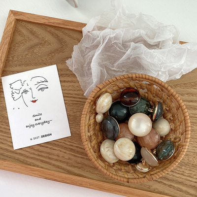 jstudio猫眼玛瑙琥珀米白扣子