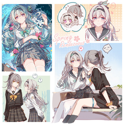 【鸦居老师】星穹铁道同人周边 流萤星春日邂逅双闪徽章色纸