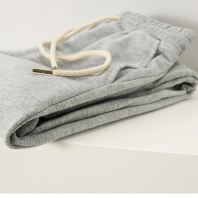 长裤纯色休闲裤松紧直筒束脚