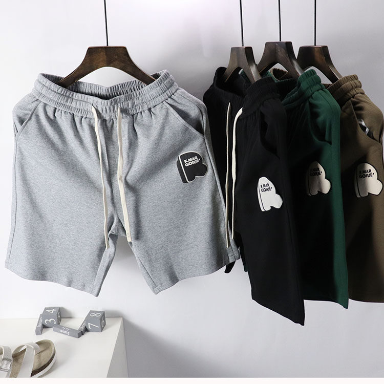 简约松紧中裤短裤男款夏季潮牌五分裤男士休闲运动外穿夏天大裤衩