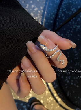 戒指女小众感个性开口食指