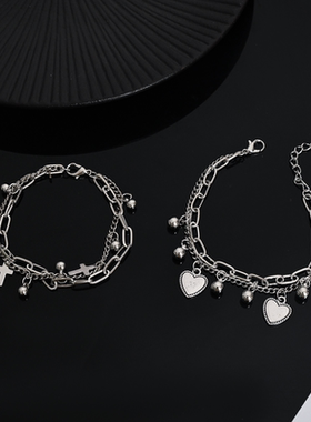 又酷又A钛钢手链女ins小众嘻哈冷淡风复古手饰潮酷礼物配饰