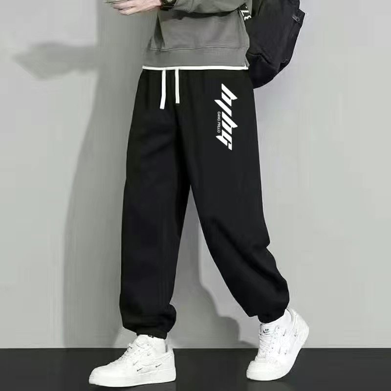 灰色裤子男春秋薄款宽松休闲长裤束脚裤运动篮球潮流男士秋季卫裤