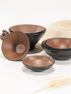 日式密胺面碗斗笠碗商用仿瓷餐具麻辣烫浅口塑料汤碗粥碗盖饭碗