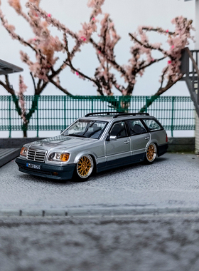 Mortal 1:64 Marcedes-Benz旅行版S124 瓦罐带配件 合金汽车模型