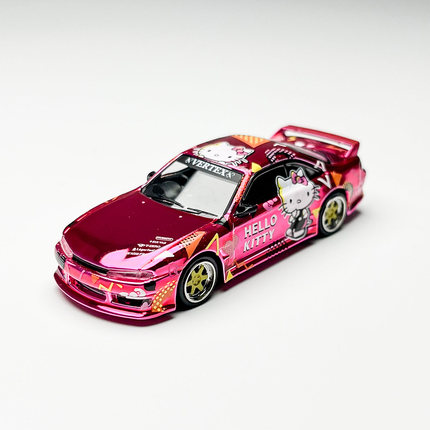 TW 1:64 尼桑 S14 Hello Kitty 涂装 电镀粉 佛山展 合金汽车模型