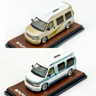 GOC 1:64 限量 GMC SAVANA 萨瓦纳旅途商务房车仿真合金汽车模型