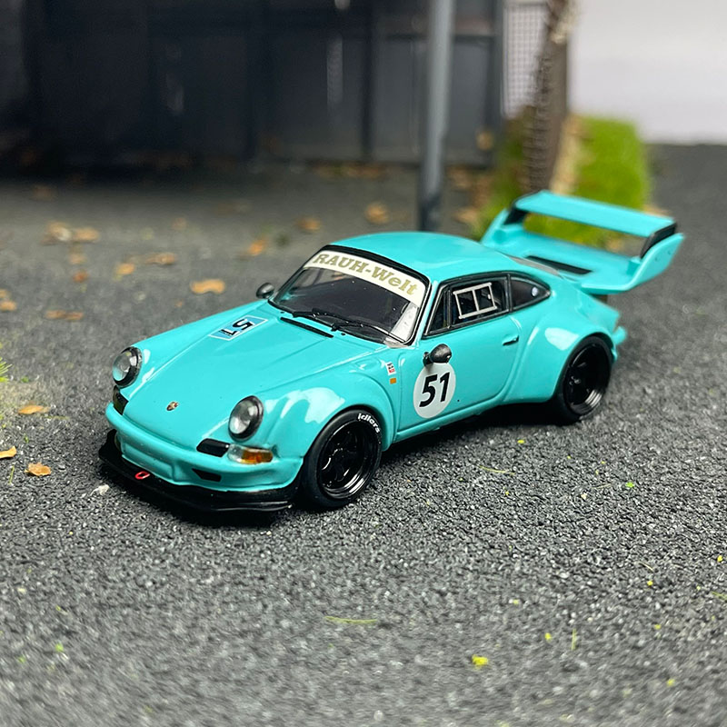 Tarmac Works TW 1:64保时捷RWB Backdate Blue#51合金汽车模型