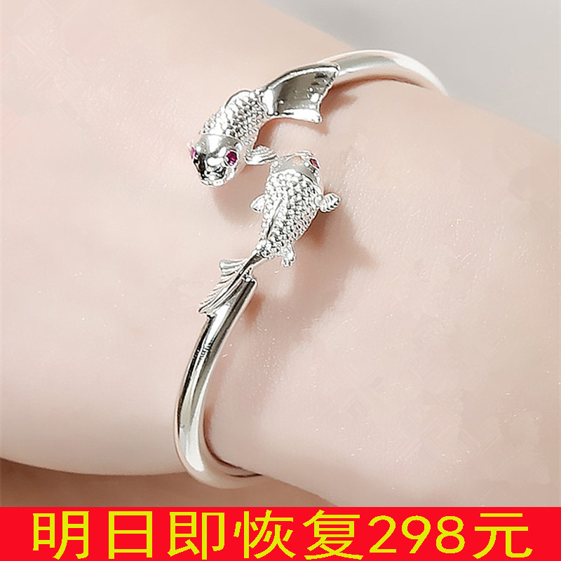 只限今日秒杀 正品银手镯女999纯银手链送女友送妈妈日韩简约百搭|msdalam kategori Aksesori/Barang Kemas Fesyen, gelang - dari Buy2taobao.com untuk memberikan perkhidmatan ejen Taobao profesional membeli