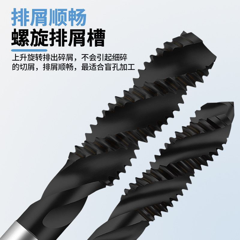 进口高钴DLC涂层螺旋丝攻M2/3/4/5/6/8不锈钢用攻牙丝锥美制UNC