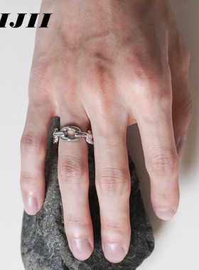 【链界LIJII】链条无限循环闭环高级小众钛钢抛光情侣男女戒指