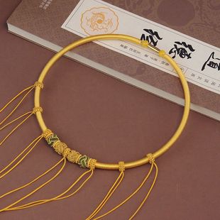 手工编绳婴儿童宝宝满月百天周岁抓周项圈长命锁金锁项链绳子多挂