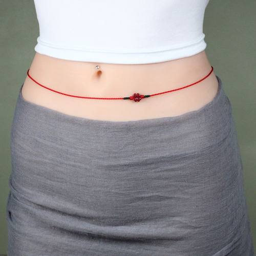 红腰链女可修剪长度手工编织甜美