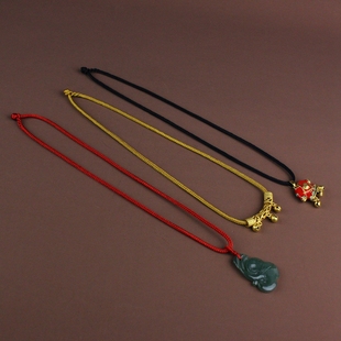 2.5mm手工编织八股素绳项链绳子横穿弯管翡翠锁吊坠绳情侣不褪色