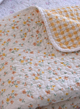 韩式碎花斜纹纯棉床盖绗缝被双面用铺盖榻榻米垫子防滑砂洗棉床垫