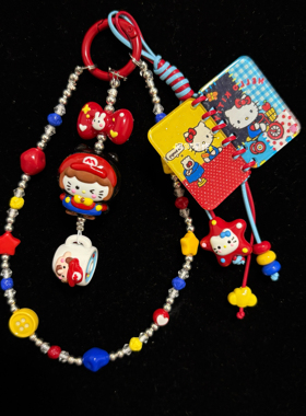 ins多巴胺kitty可爱卡通手机链链条串珠挂绳ccd挂件相机挂饰