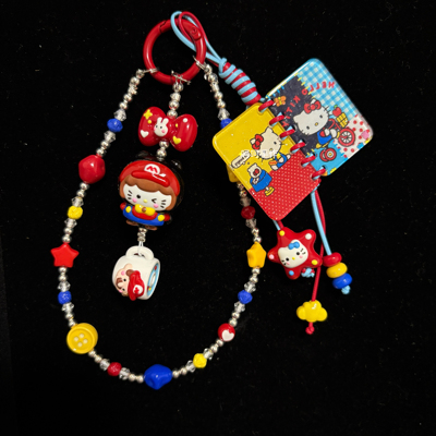 ins多巴胺kitty可爱卡通手机链链条串珠挂绳ccd挂件相机挂饰