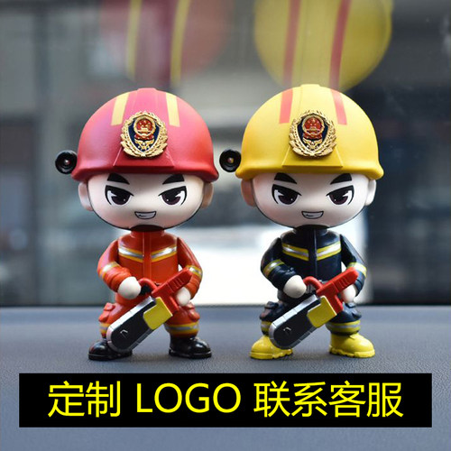 消防员手办车载人偶摆件