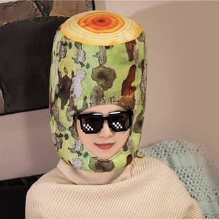 树桩头套帽子创意简约派对表演 活动道具 ins可爱搞怪仿真 新品