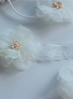 系带蝴蝶结蕾丝女花朵气质choker