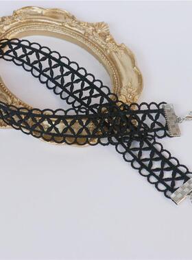 镂空简约宽颈带项圈遮颈纹蕾丝