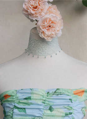 短款手工原创蕾丝项链遮颈纹疤痕