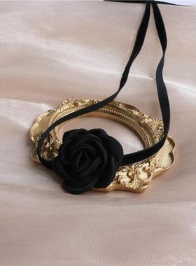 山茶花细颈带甜美简约系带多层女