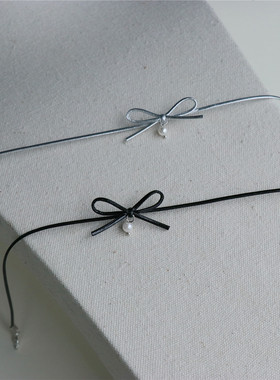 miu系甜美少女简约蝴蝶结细项圈