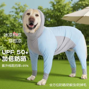 大狗狗衣服凉凉衣夏季薄款四脚衣宠物中大型防掉毛防虫冰丝防晒衣