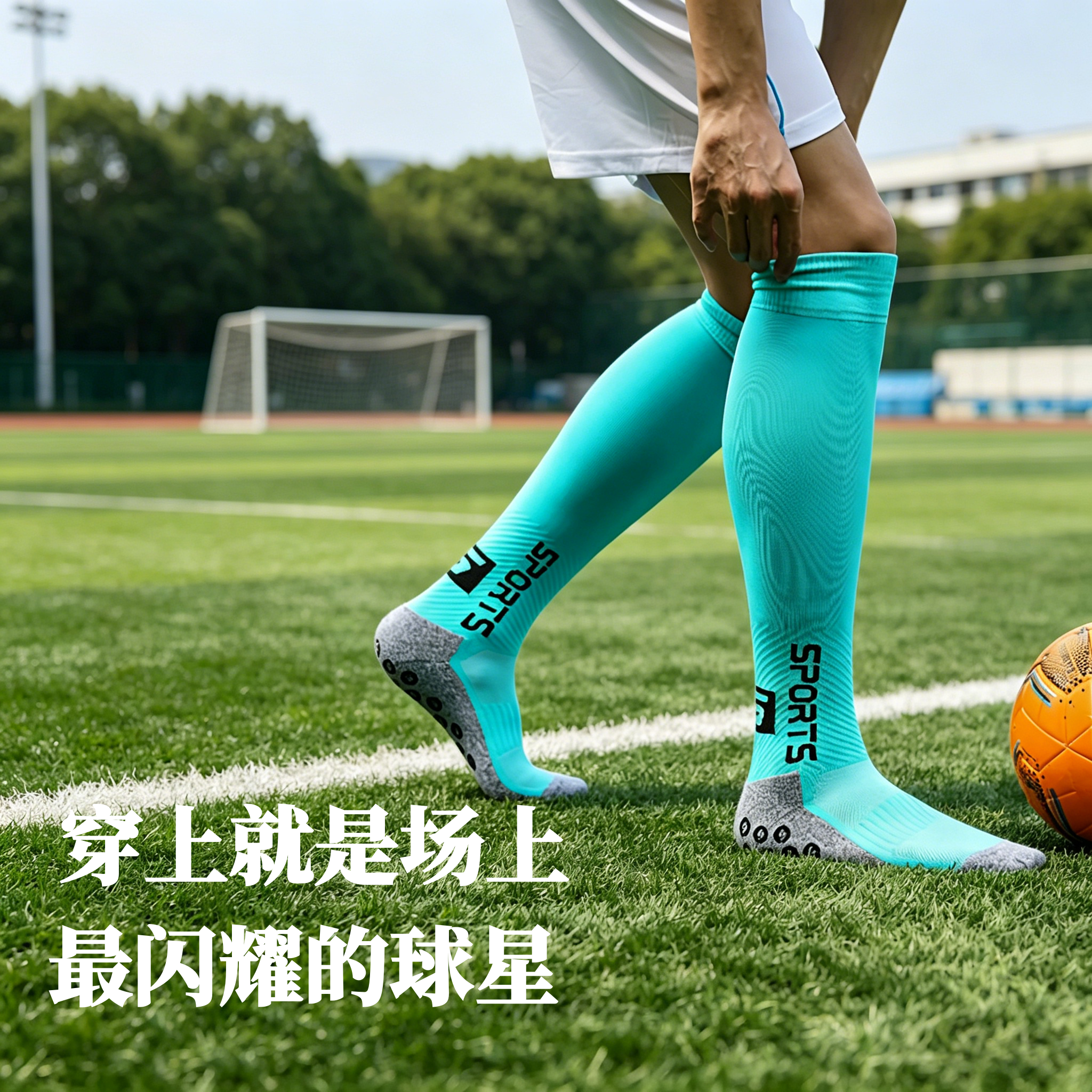 比赛训练点胶防滑高筒足球袜中筒抗菌消臭加厚毛巾底足球袜子男女