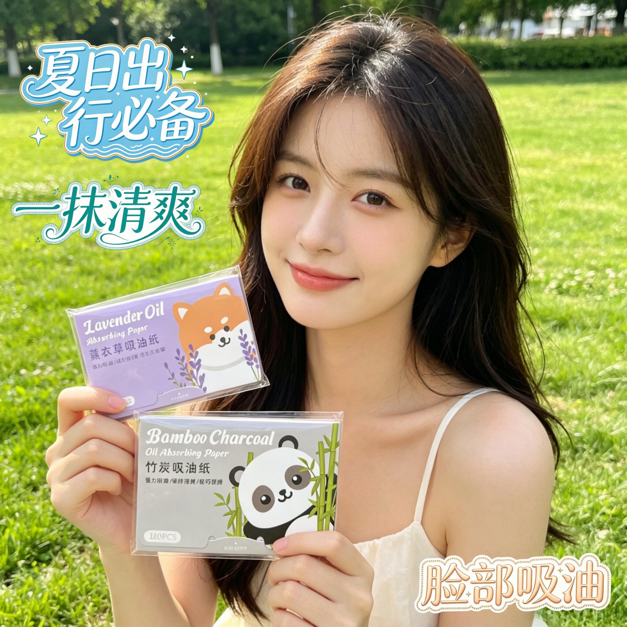 夏季竹炭吸油纸300张面部控油