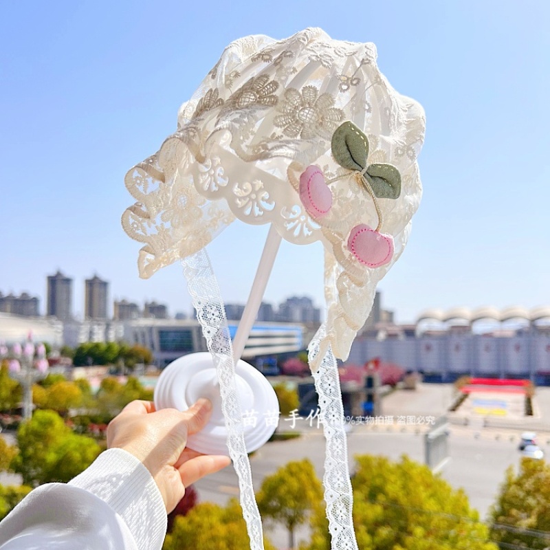 苗苗手作夏季婴儿甜美蕾丝帽
