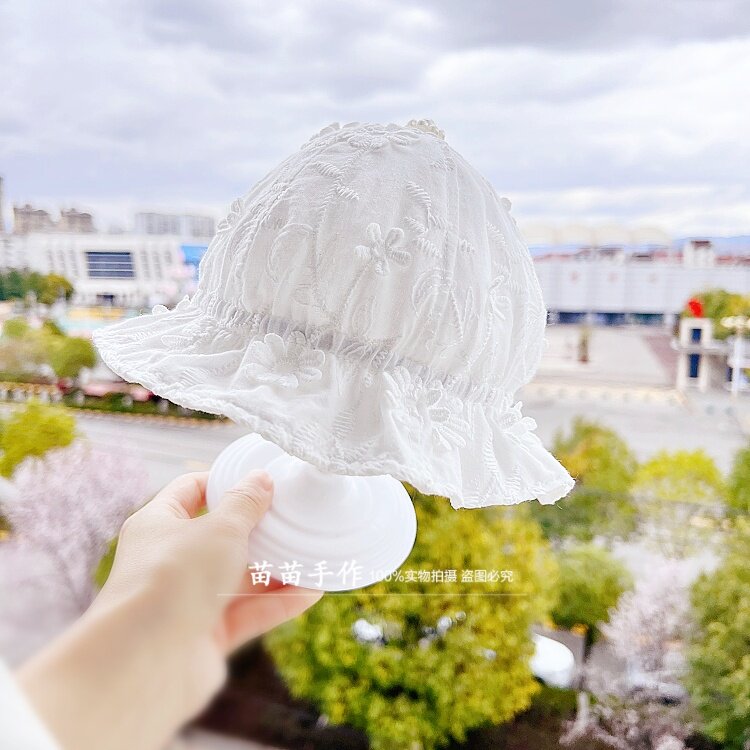 苗苗手作棉立体小花遮阳帽